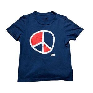 The North Face Peace Sign Color Block Graphic Logo Tee Size 10-12 Years